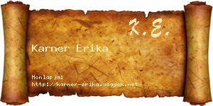 Karner Erika névjegykártya